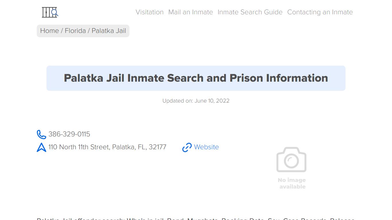 Palatka Jail Inmate Search, Visitation, Phone no ...