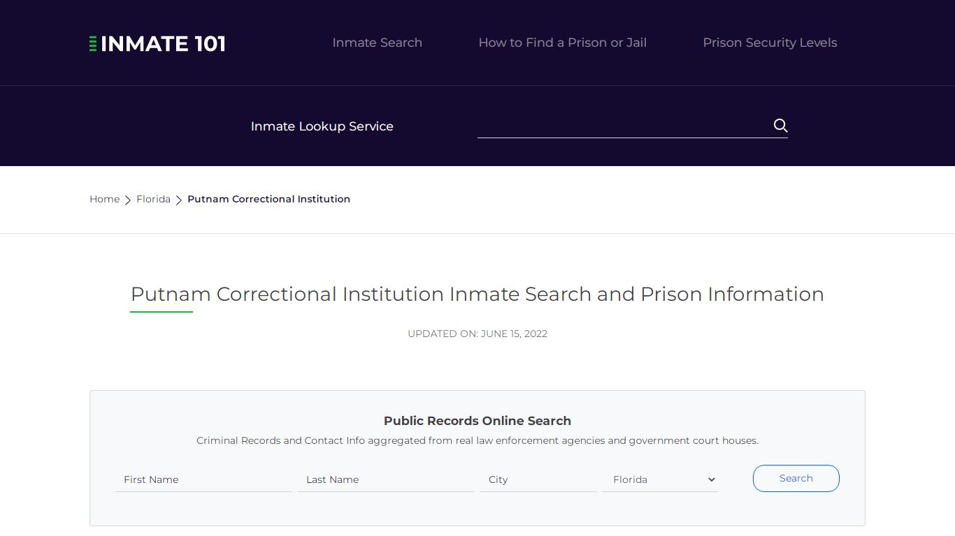 Putnam Correctional Institution Inmate Search, Visitation ...