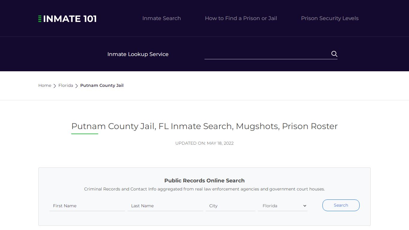 Putnam County Jail, FL Inmate Search, Mugshots, Prison ...